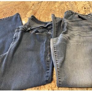 2 pair USED WORN Old Navy Jeans Womens 18 SHORT Blue Denim